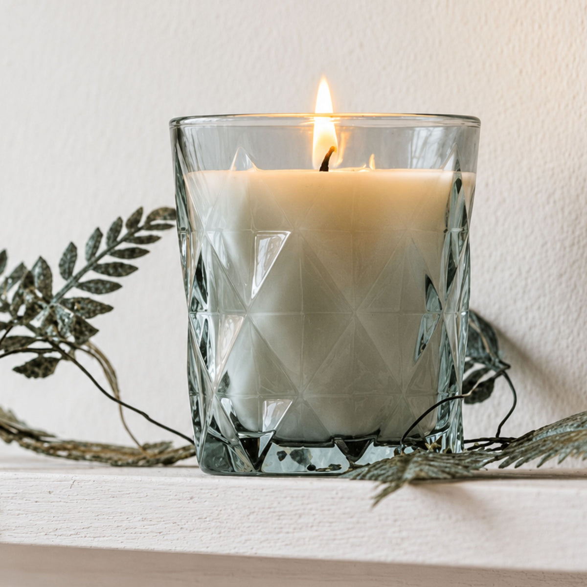 Candle in Glass Votive Smoky Blue
