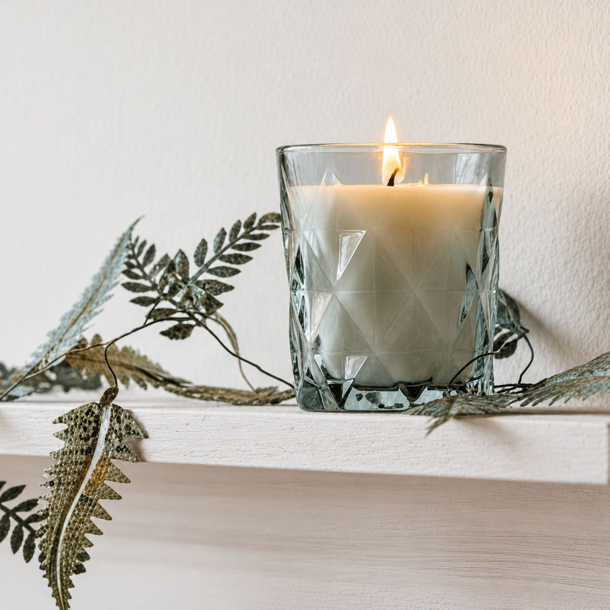 Candle in Glass Votive Smoky Blue