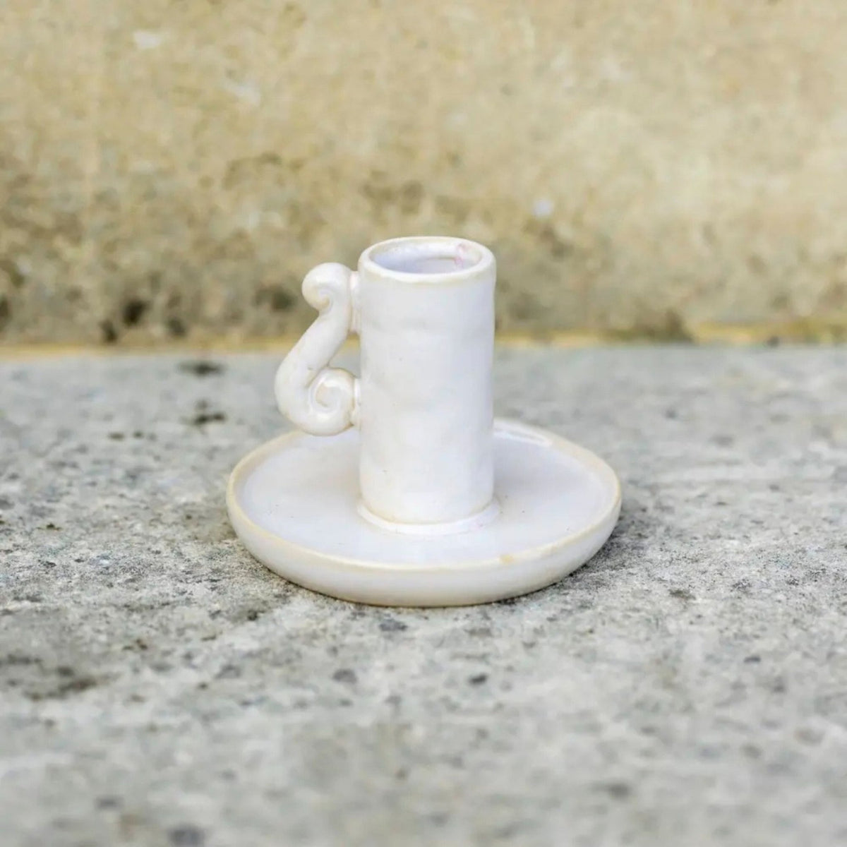 Ceramic Candle Holder with Handle - Mac and Lilly