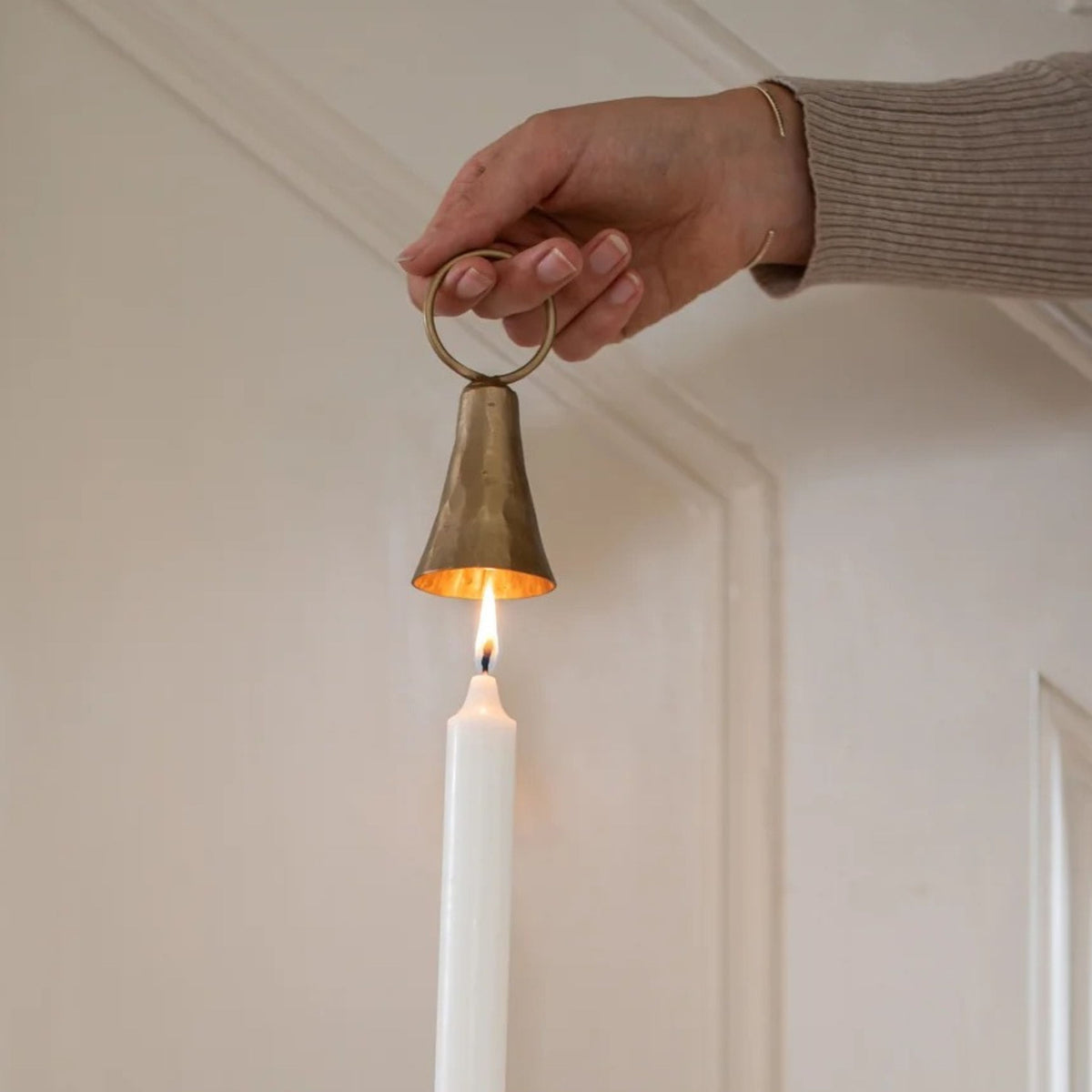 Bell Shaped Brass Candle Snuffer - Hand Forged