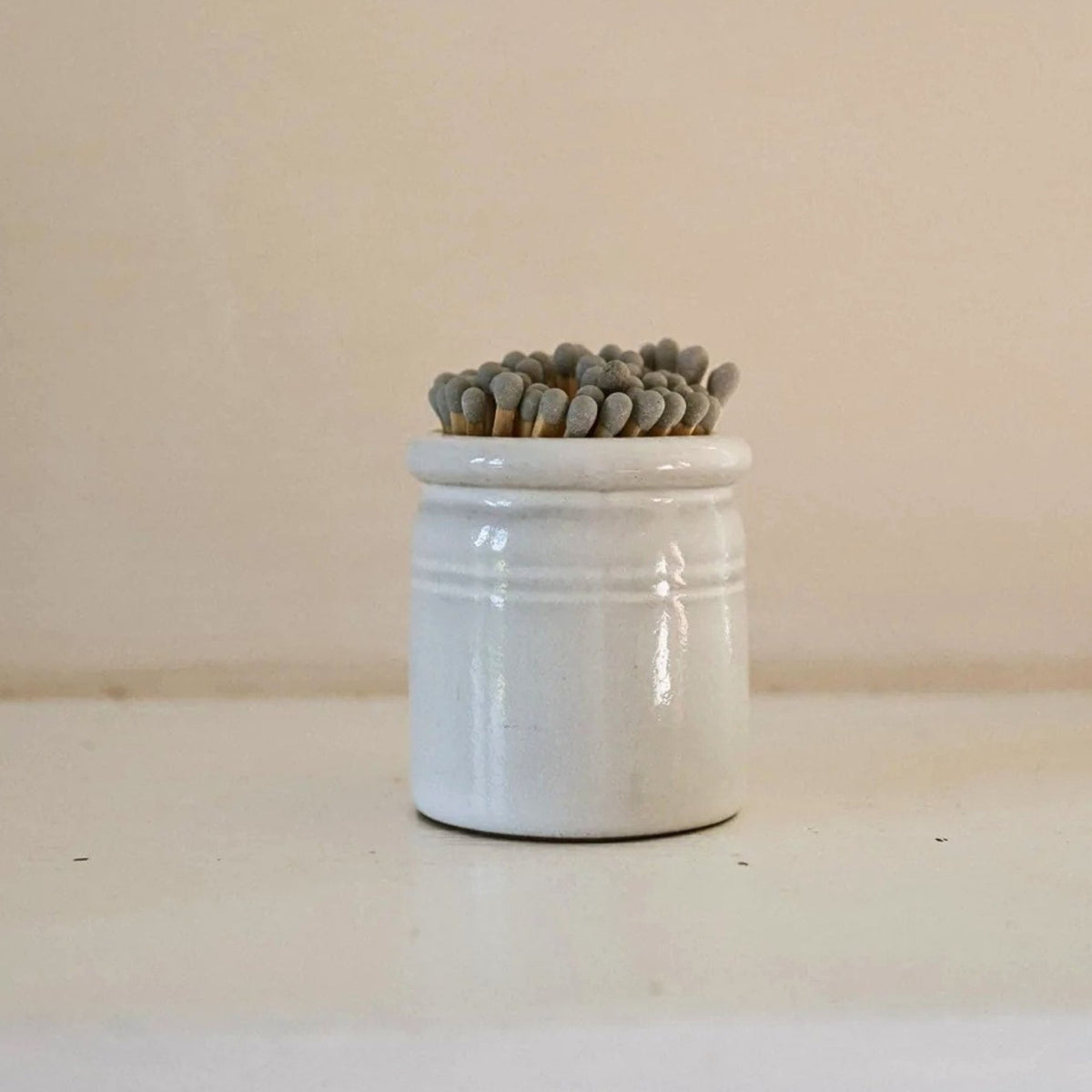Stoneware Match Pot with Matches & Striker - Mac and Lilly