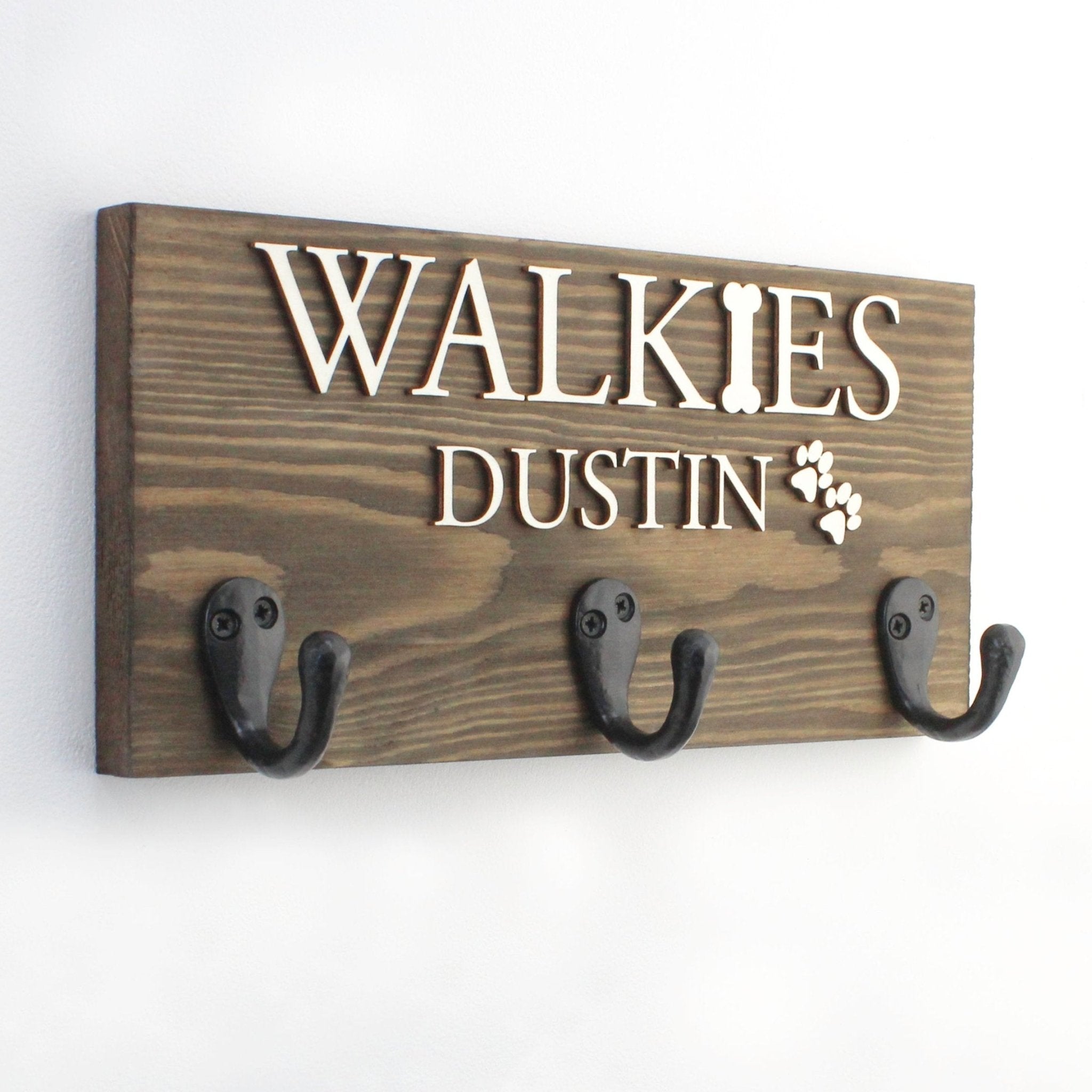 Personalised 'WALKIE'S' Dog Lead Hook - Mac and Lilly