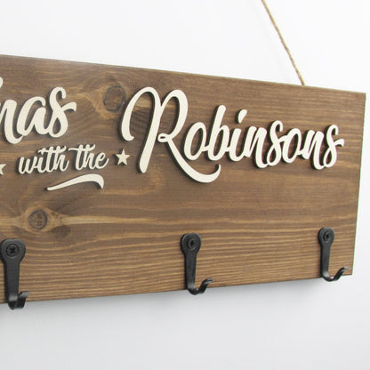 Personalised with Family Name Christmas Stocking Hanger