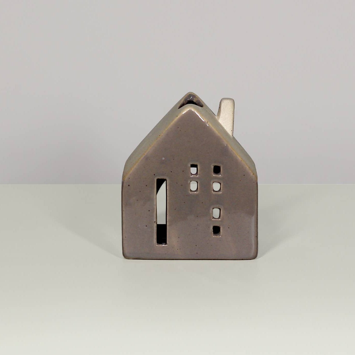 Ceramic Barn House Tea light Holder Rustic Style - Mac and Lilly