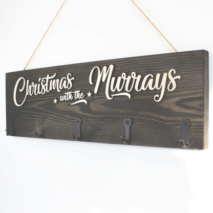 Personalised with Family Name Christmas Stocking Hanger