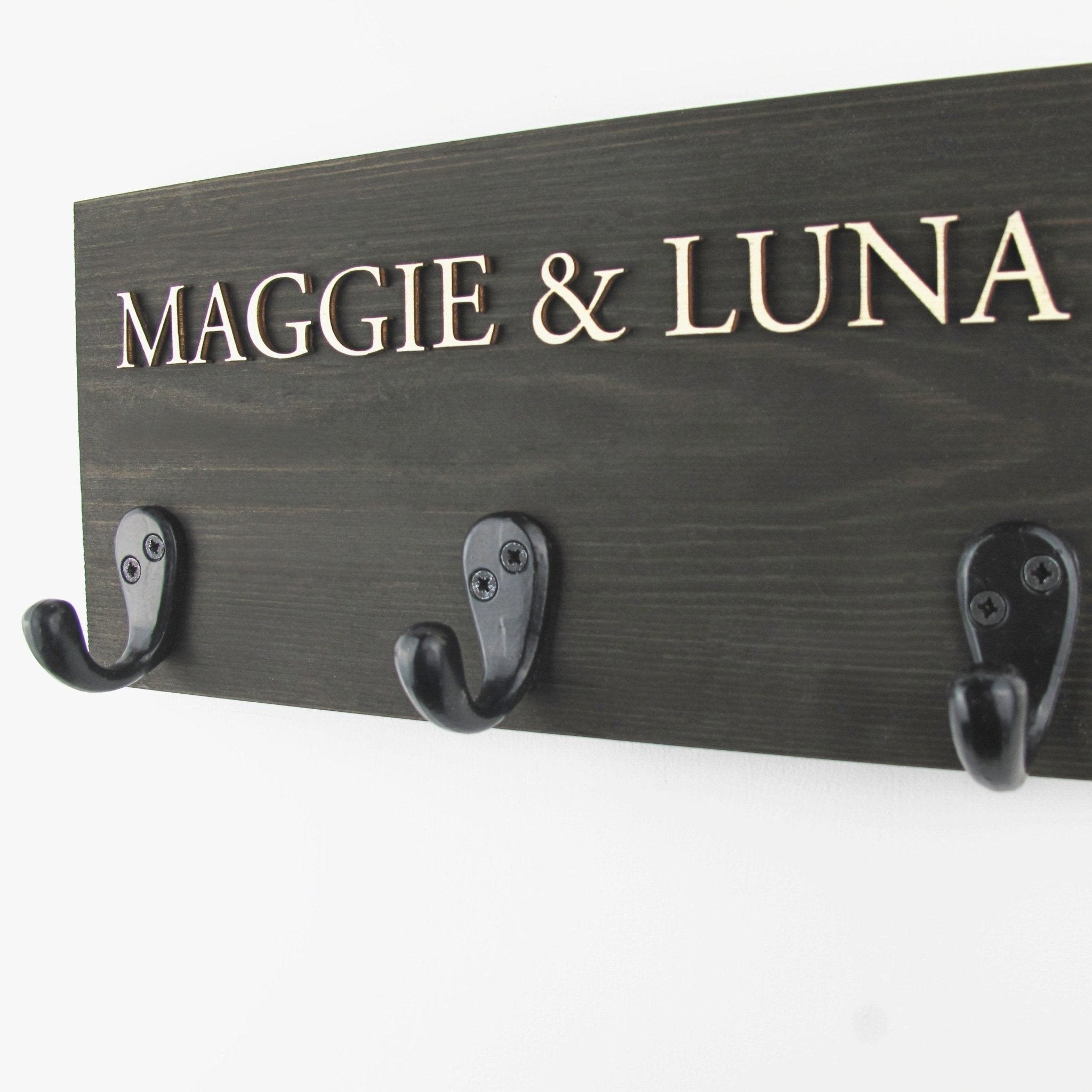 Personalised Dog Name lead Holder - Mac and Lilly
