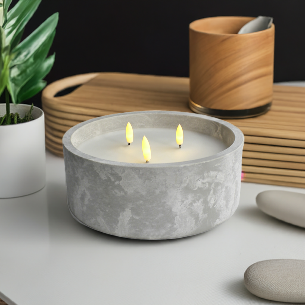 Cement Led Candle Pot