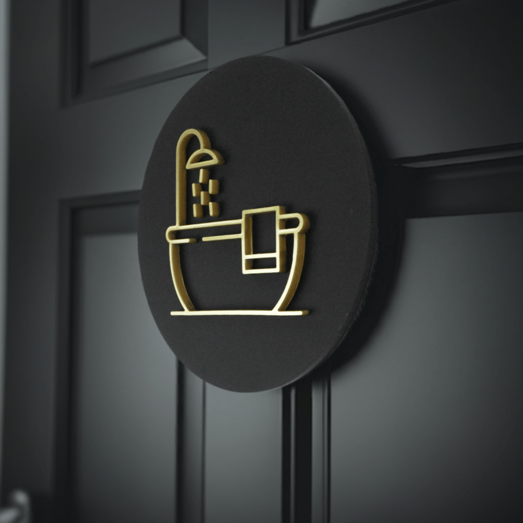 Bathroom Vintage Bath Door Plaque – Available in Two Sizes - Mac and Lilly