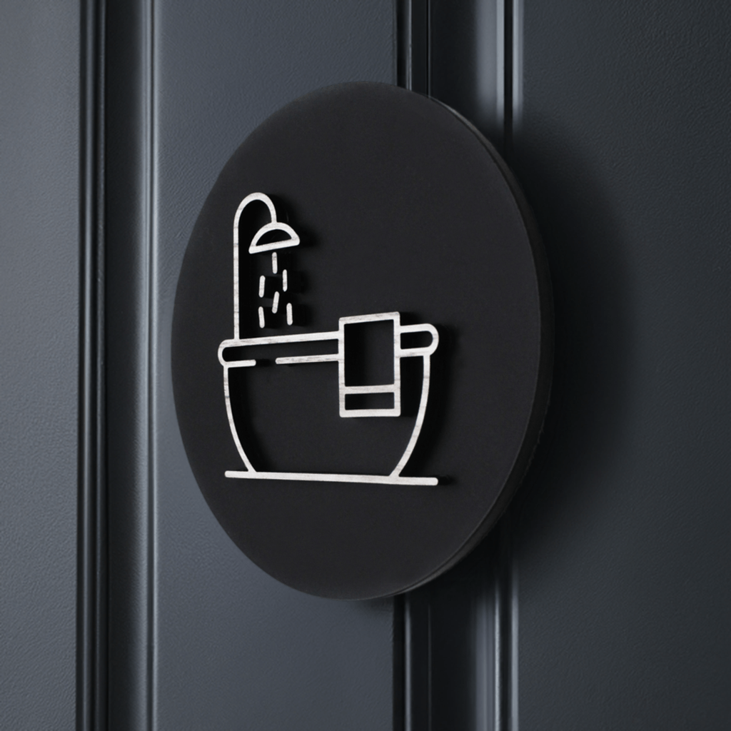 Bathroom Vintage Bath Door Plaque – Available in Two Sizes - Mac and Lilly