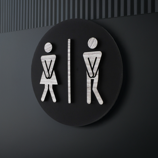 Funny Unisex Toilet Door Plaque - Available in Two Sizes