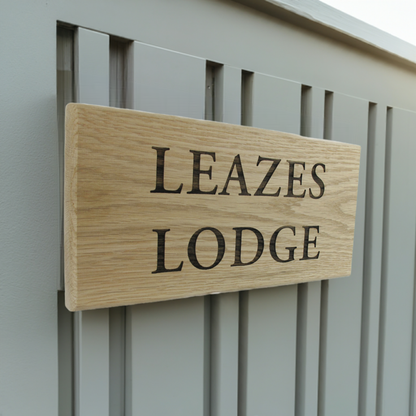 Woodland Solid Oak Engraved House Sign