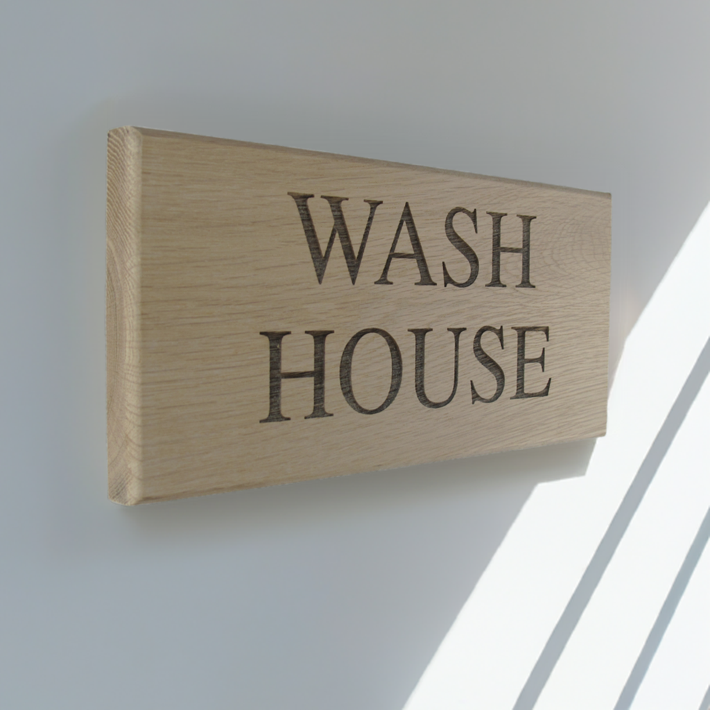 Woodland Solid Oak Engraved House Sign