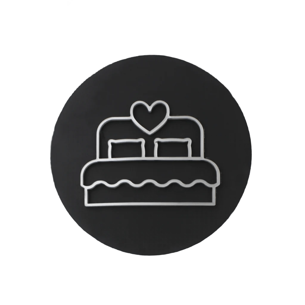 Bedroom Bed with Heart, Door Plaque - Available in Two Sizes - Mac and Lilly