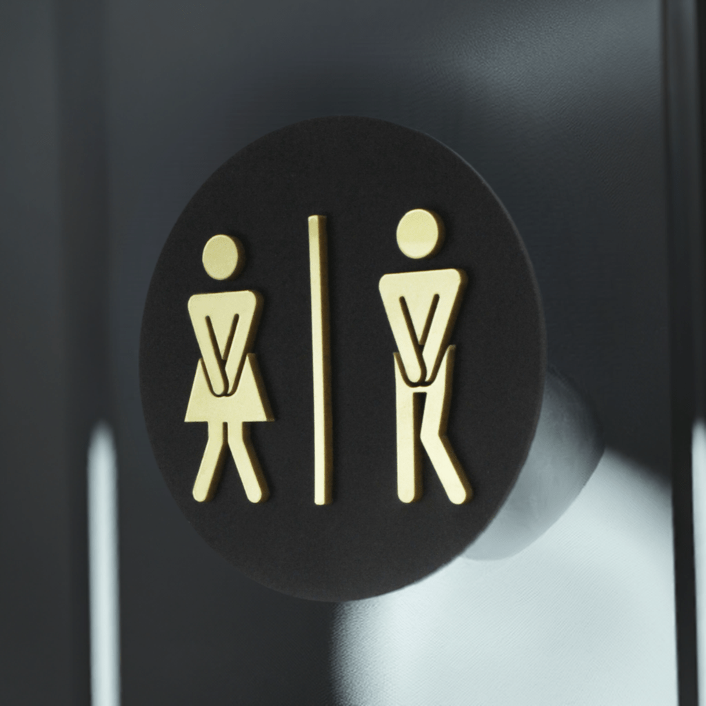 Funny Unisex Toilet Door Plaque - Available in Two Sizes - Mac and Lilly