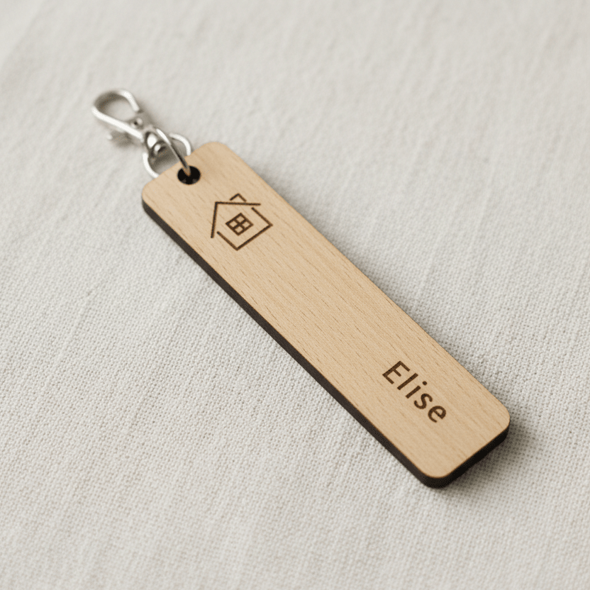 Personalised Name Keyring with icons - Mac and Lilly