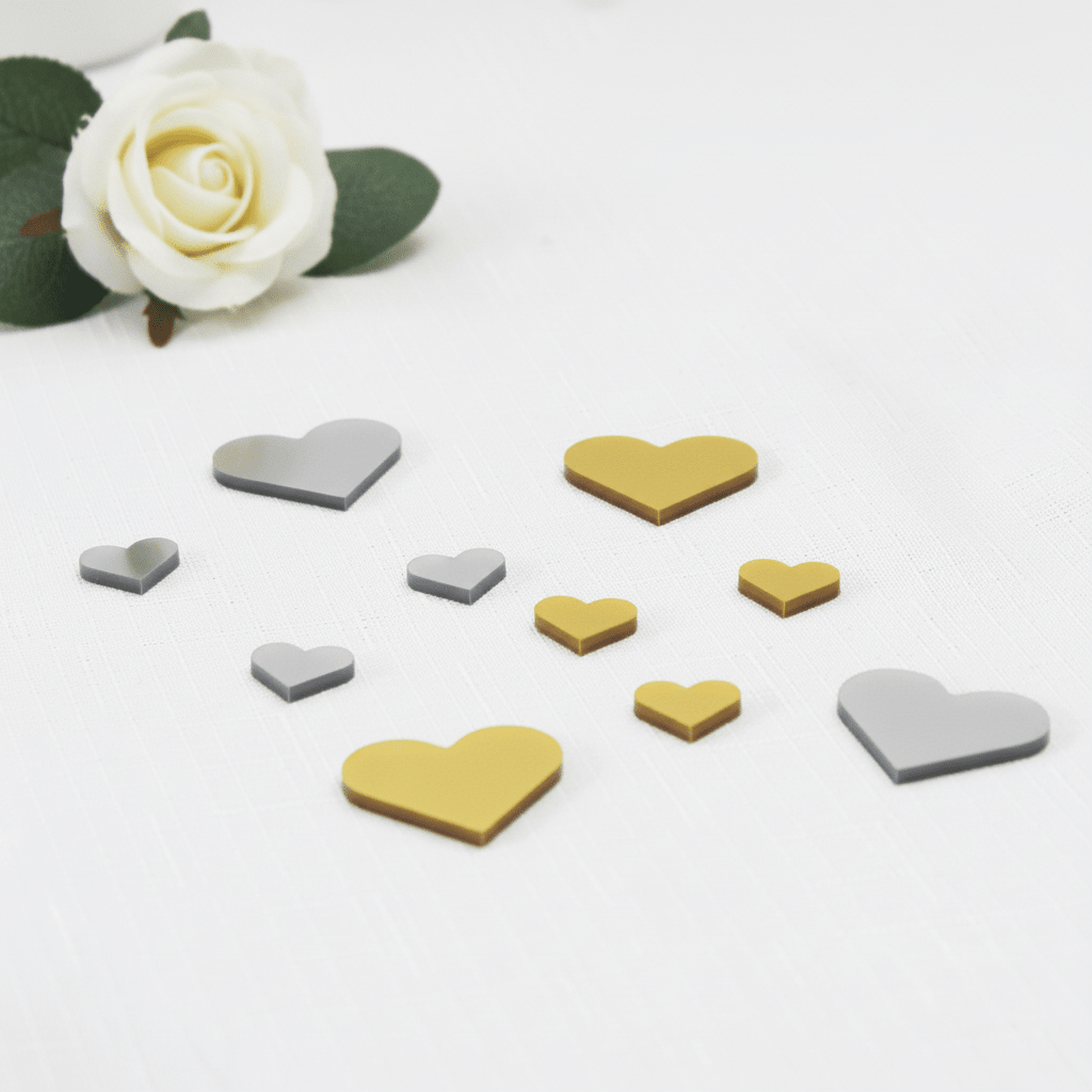 Personalised Scatter Hearts - Wedding Table Decor & Place Names - Mac and Lilly