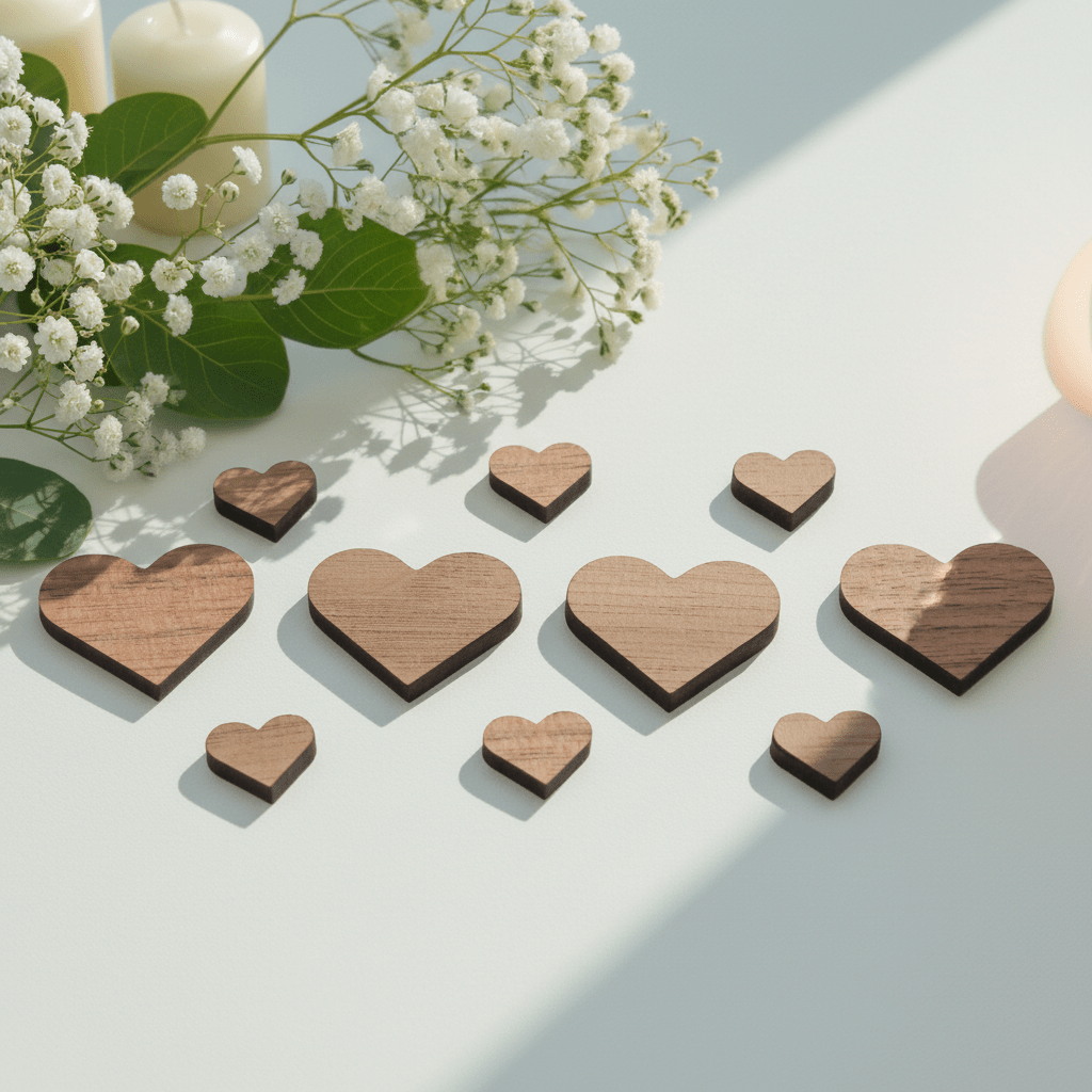 Personalised Scatter Hearts - Wedding Table Decor & Place Names - Mac and Lilly