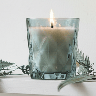 Candle in Glass Votive Smoky Blue - Mac and Lilly