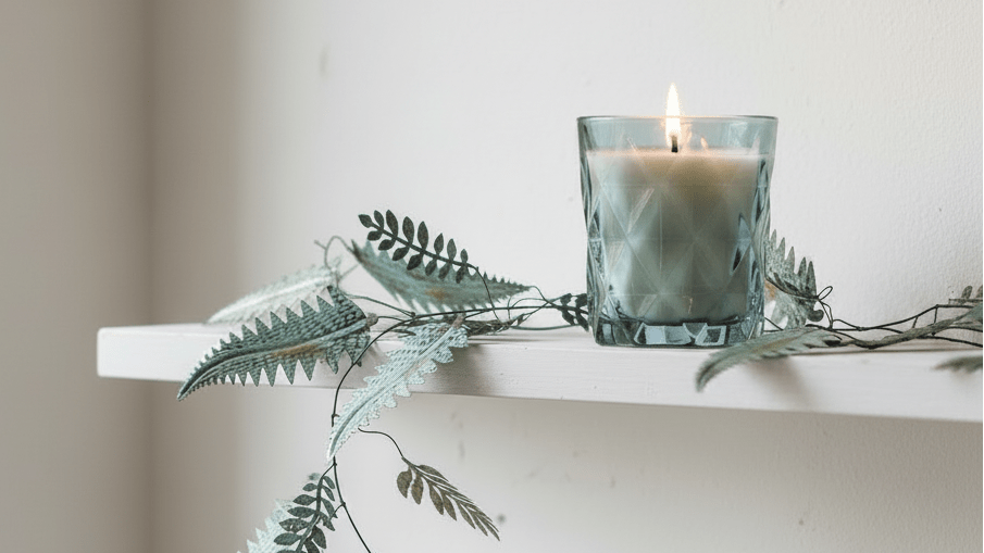 Candle in Glass Votive Smoky Blue - Mac and Lilly