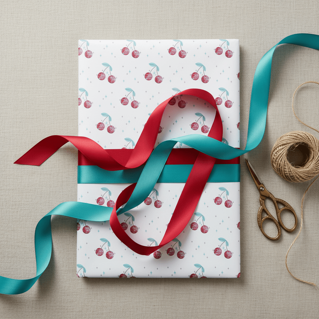 Disco Ball Cherry Wrapping Paper Set - Mac and Lilly