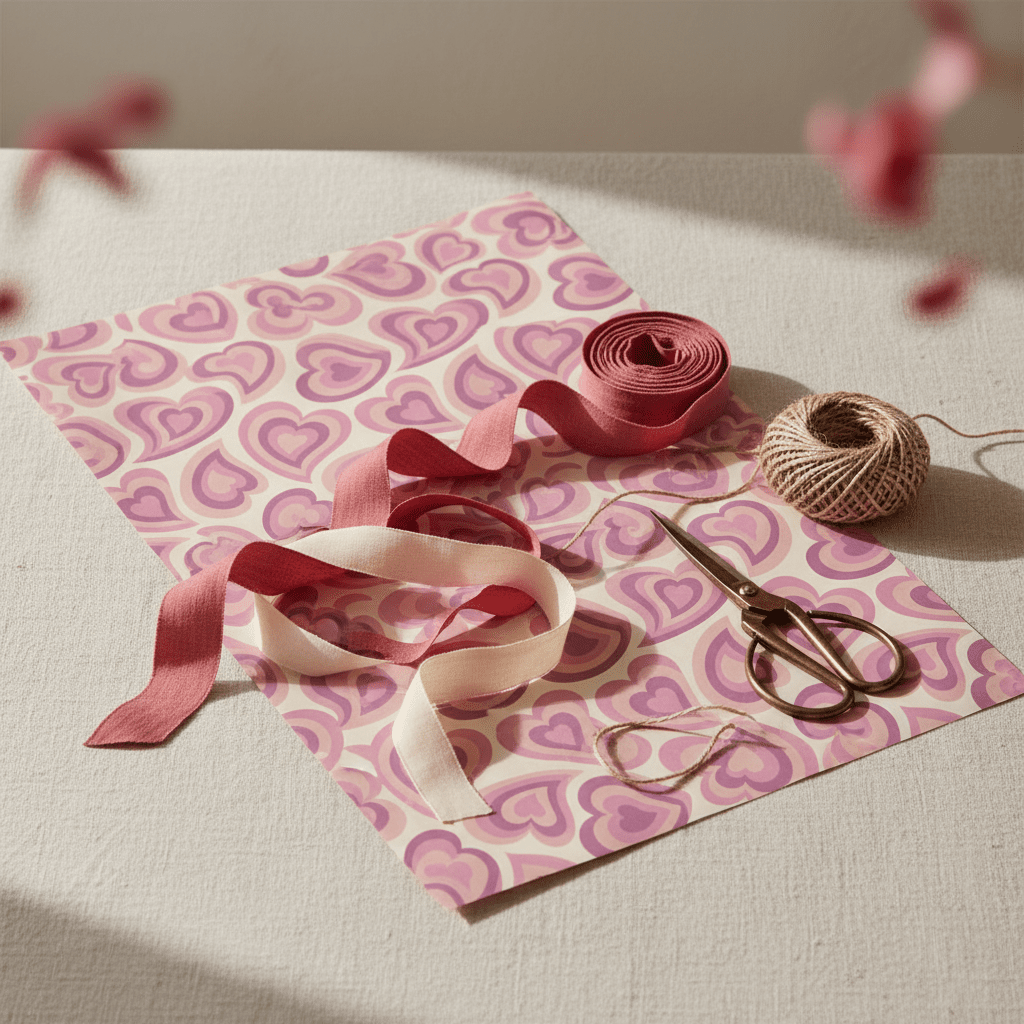 Funky Hearts Valentine’s Luxury Gift Wrap Set - Mac and Lilly