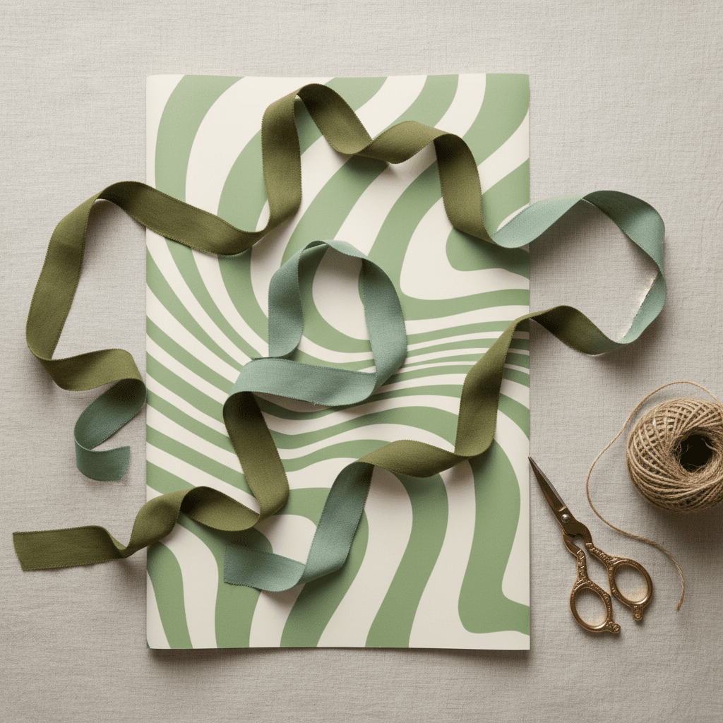 Funky Swirl Luxury Gift Wrap Set – Yellow, Pink or Green - Mac and Lilly