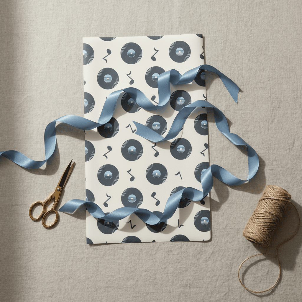Vinyl Records Luxury Gift Wrap Set – Retro Music Design - Mac and Lilly