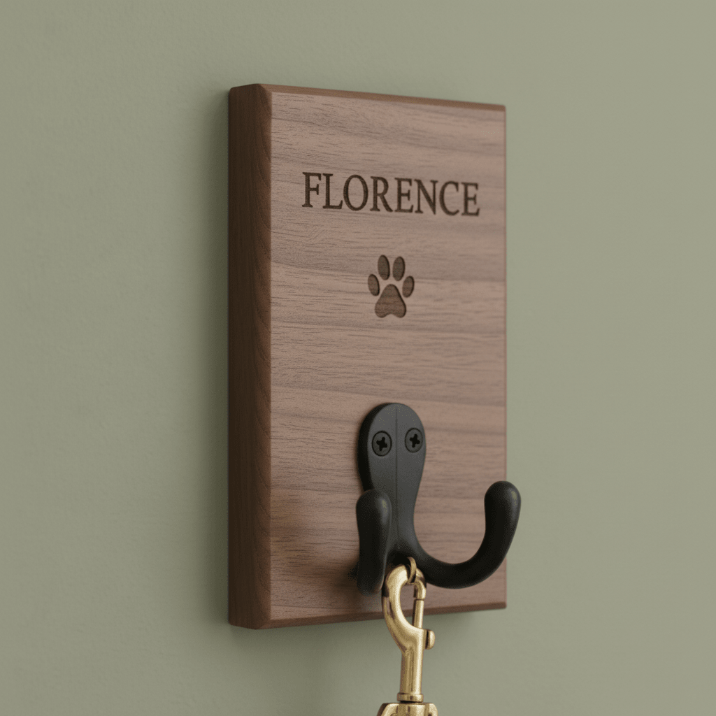 Personalised Paw Sign - Oak or Walnut - Mac and Lilly