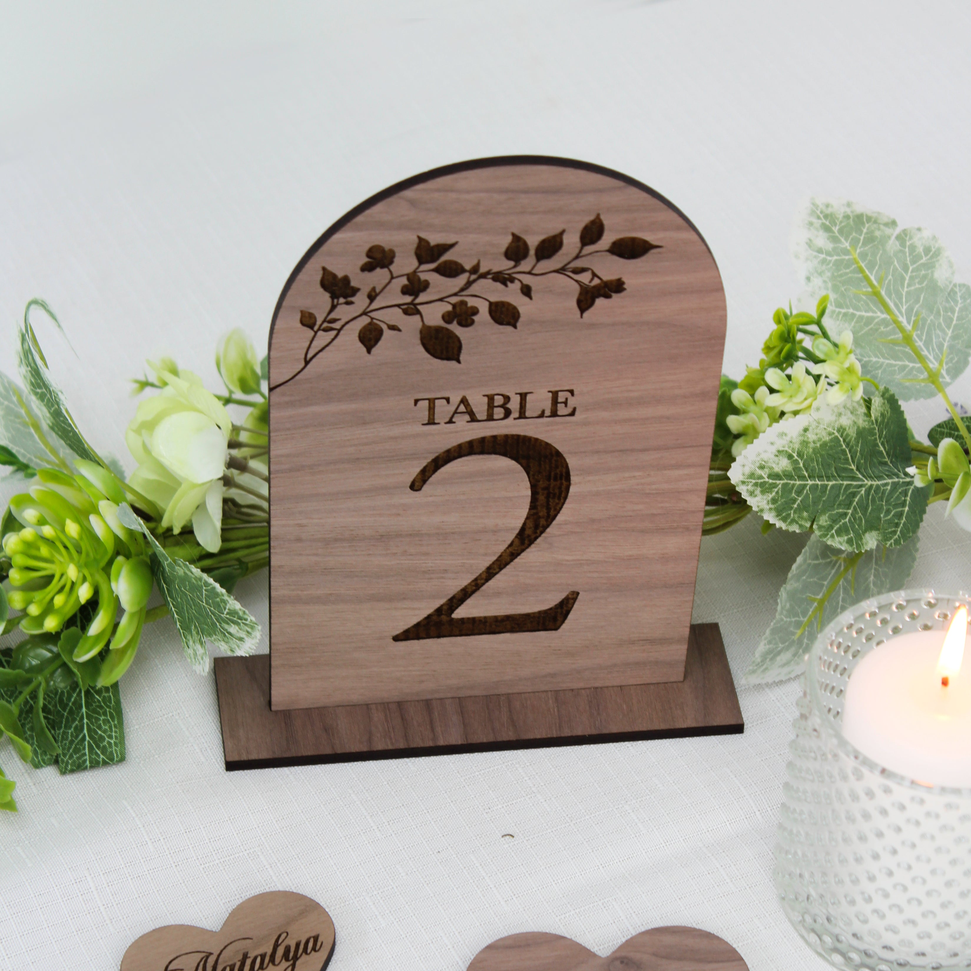 Rustic Wooden Wedding Table Numbers – Personalised