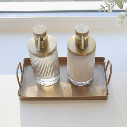 art nouveau brass soap dispenser, dishwasher dispenser , art deco high quality, can be purchase as set of two with brass tray