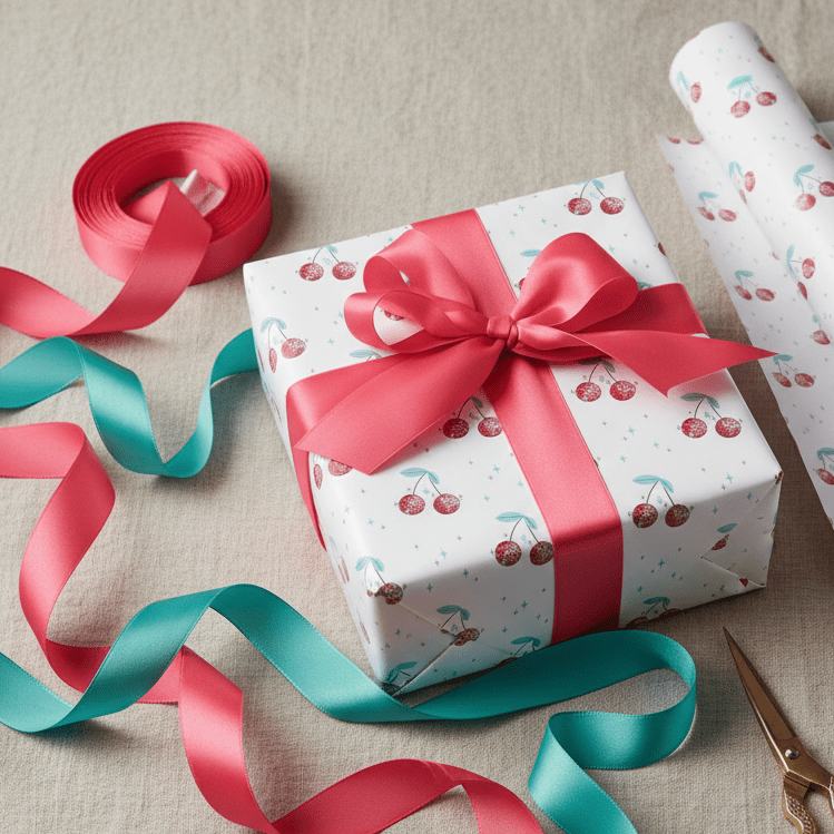 Disco Ball Cherry Wrapping Paper Set - Mac and Lilly