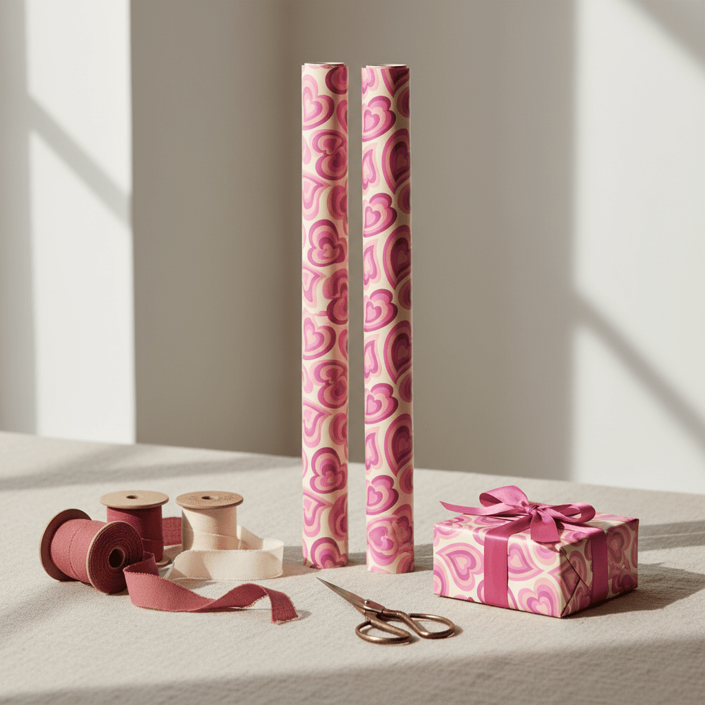 Funky Hearts Valentine’s Luxury Gift Wrap Set - Mac and Lilly