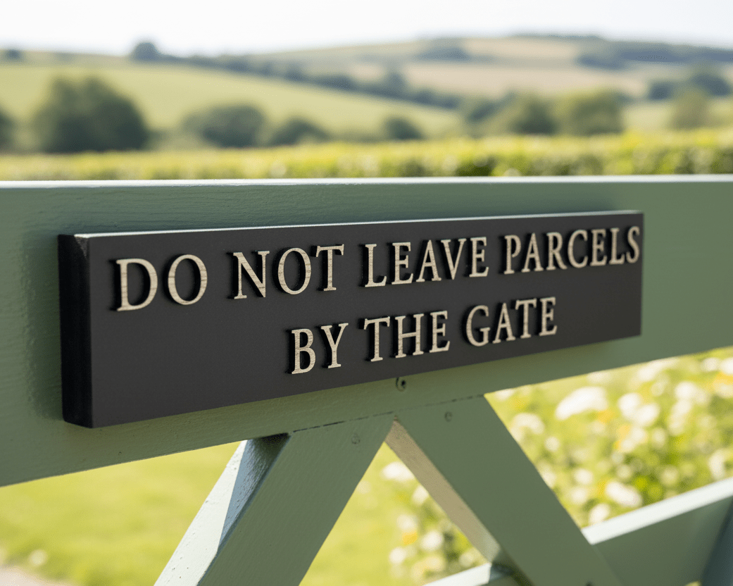 Personalised Gate Sign with Raised Design - 40 x 7cm - Mac and Lilly