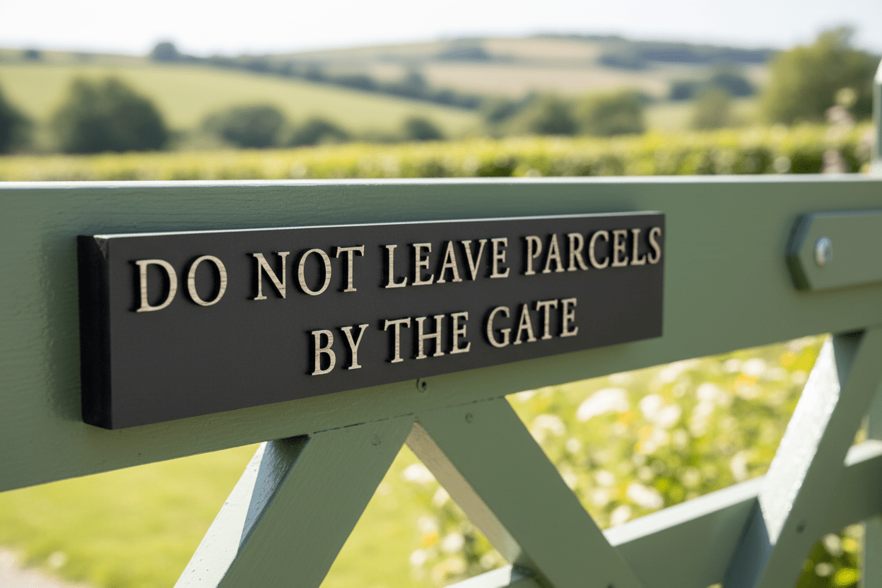 Personalised Gate Sign with Raised Design - 40 x 7cm - Mac and Lilly