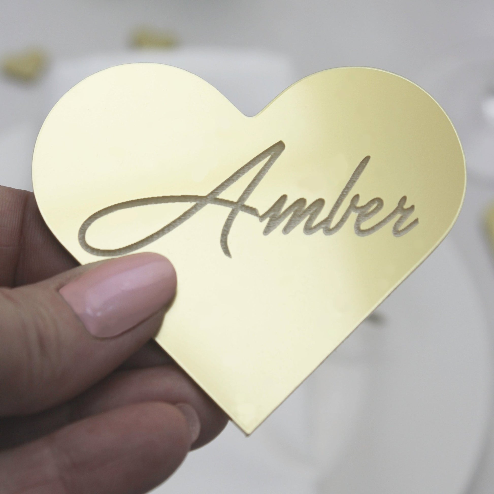 Personalised Heart Name Place Tags - Mac and Lilly