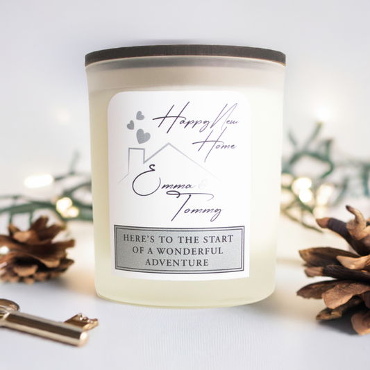 Happy New Home, Personalised Candle - 45 hours Burn Time