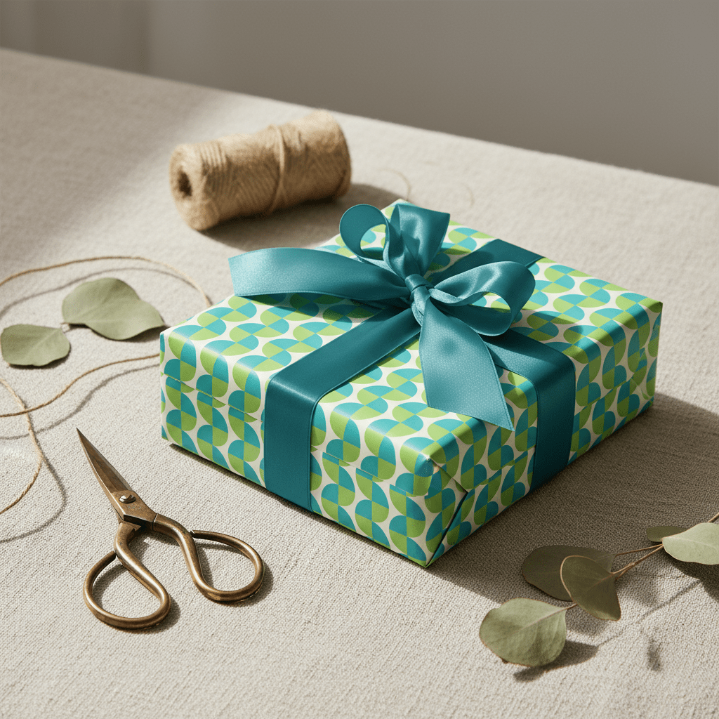 Green Abstract Design Gift Wrap Set - Mac and Lilly