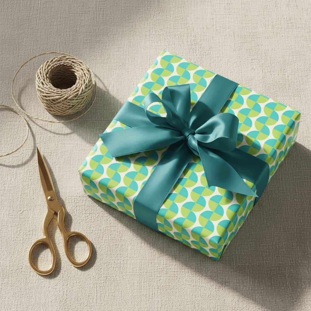 Green Abstract Design Gift Wrap Set - Mac and Lilly