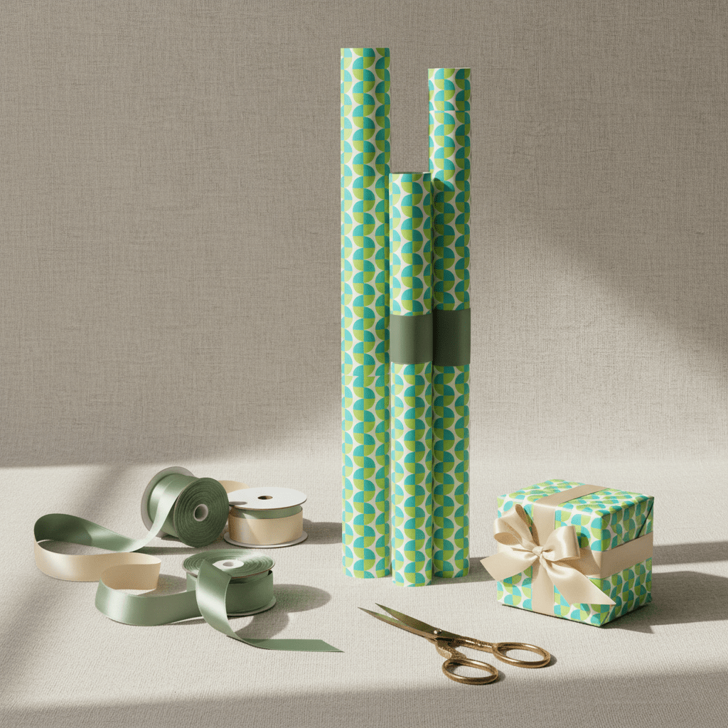 Green Abstract Design Gift Wrap Set - Mac and Lilly