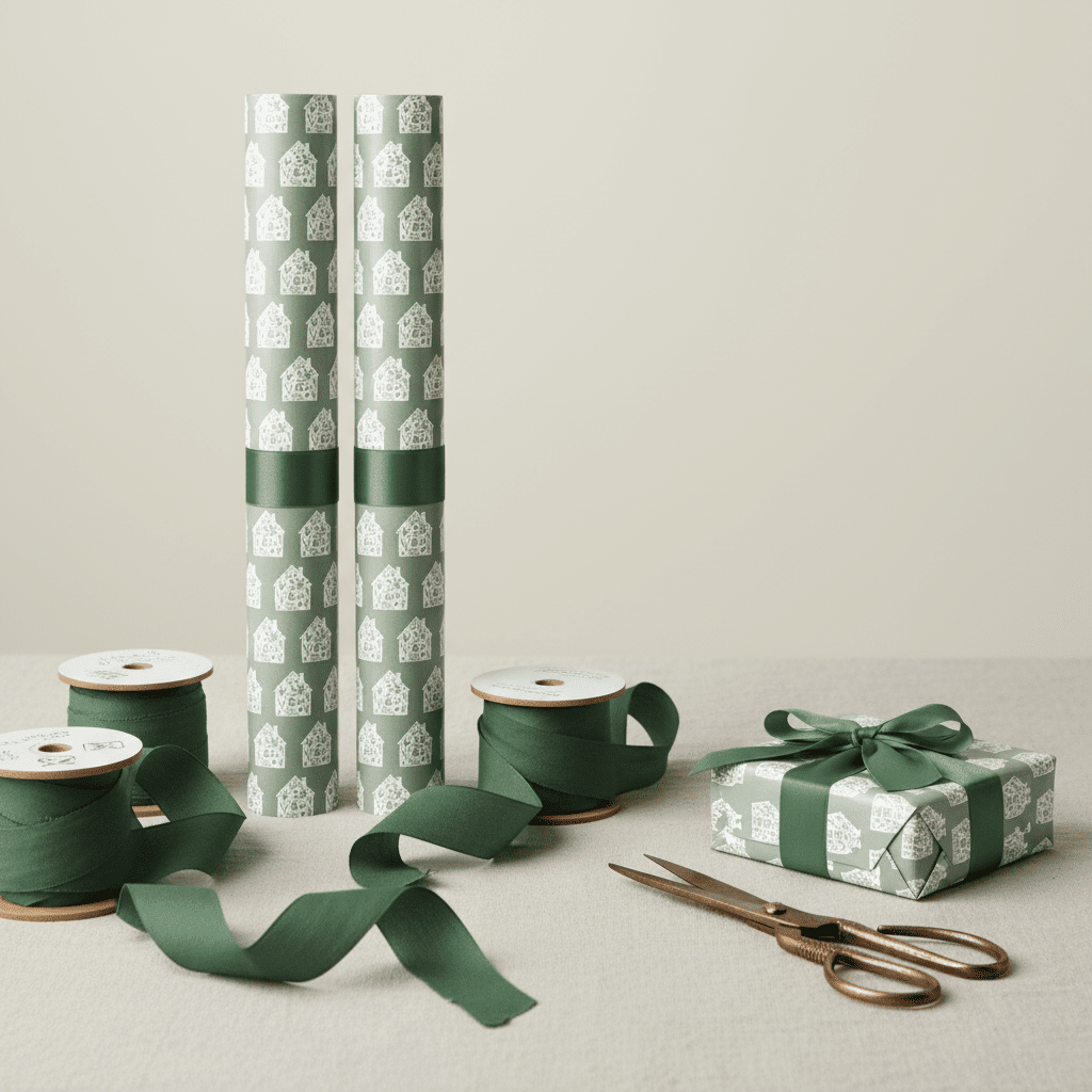 House - Themed Luxury Wrapping Paper in 4 Colours - Mac and Lilly