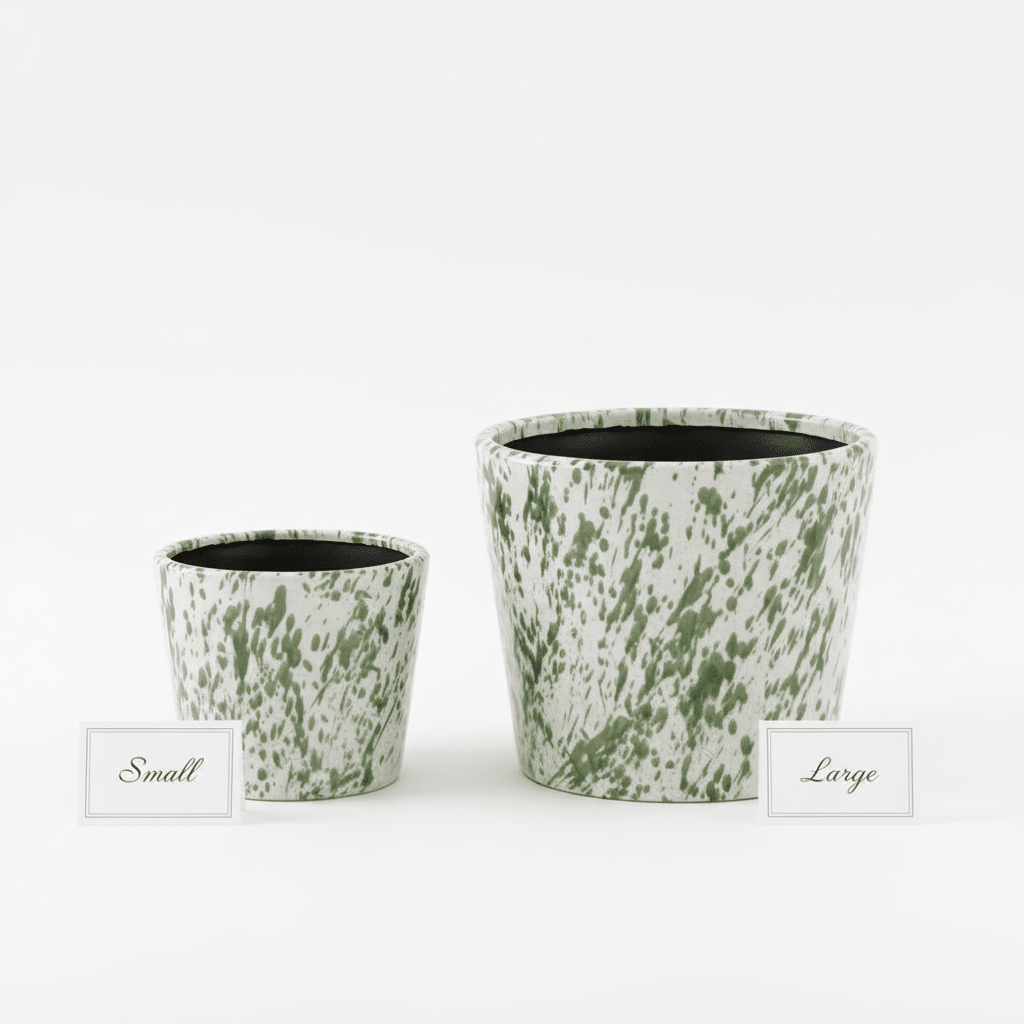 Green Splatter Ceramic Pot - Mac and Lilly
