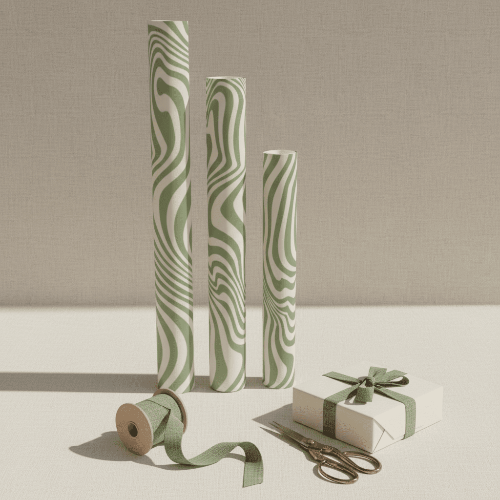 Funky Swirl Luxury Gift Wrap Set – Yellow, Pink or Green - Mac and Lilly