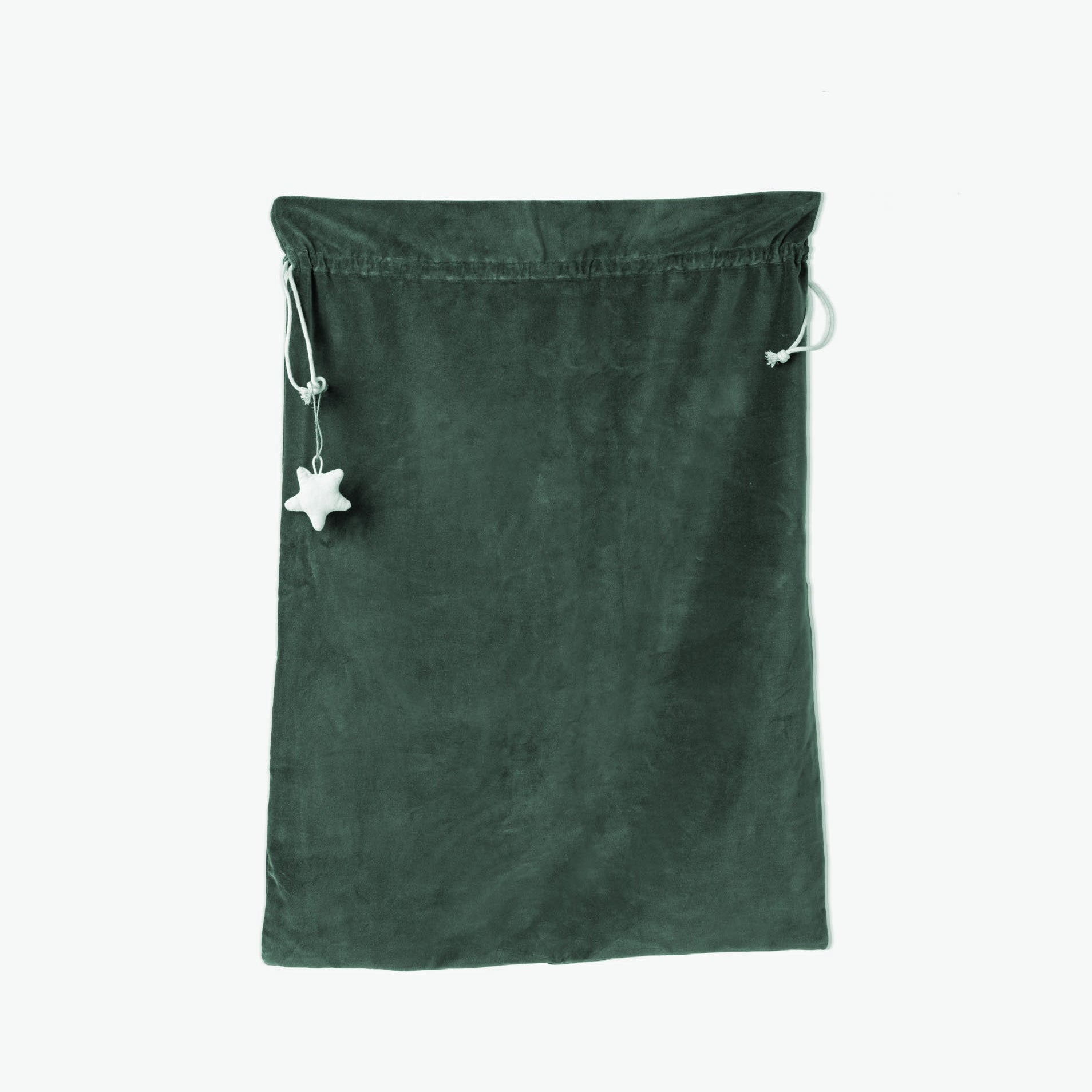 Large Velvet Christmas Sack in Green - Mac and Lilly