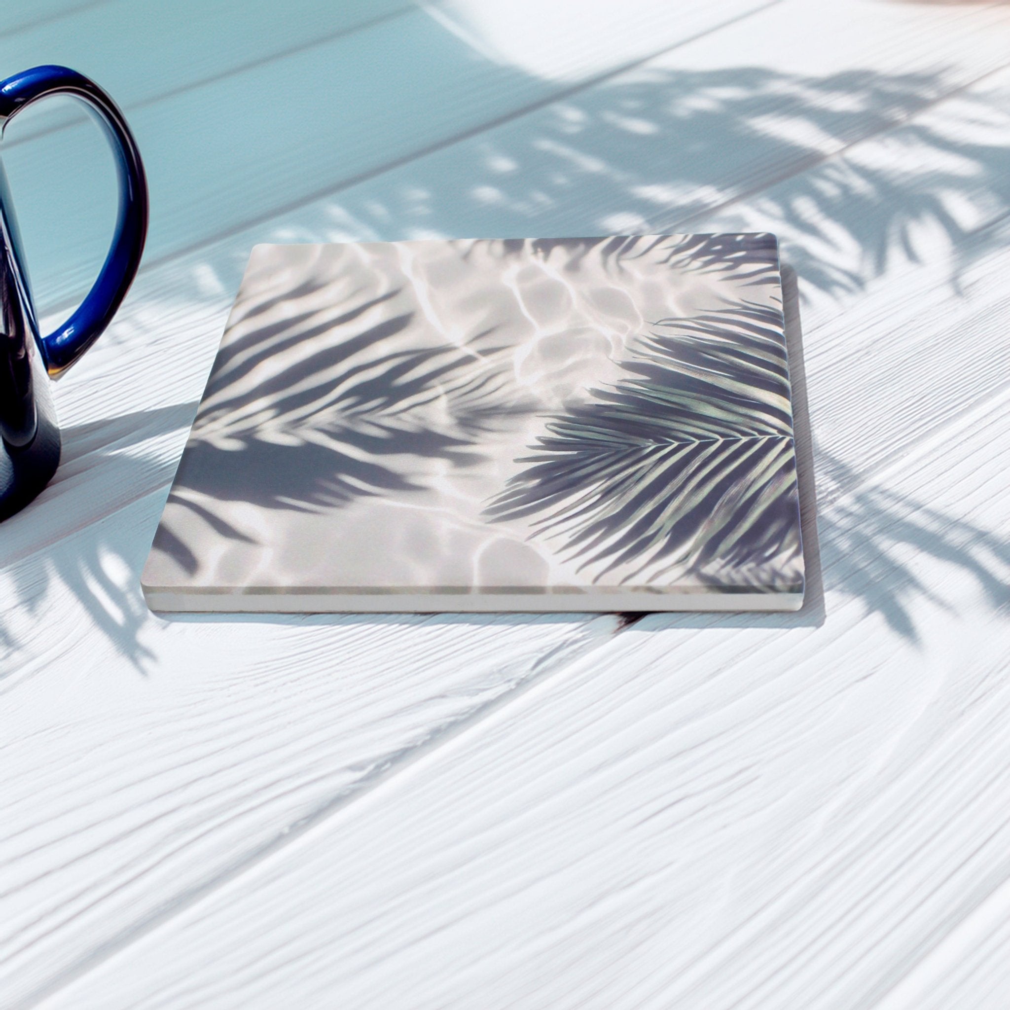 Jungle Leaf Pattern Ceramic Coaster - Mac and Lilly