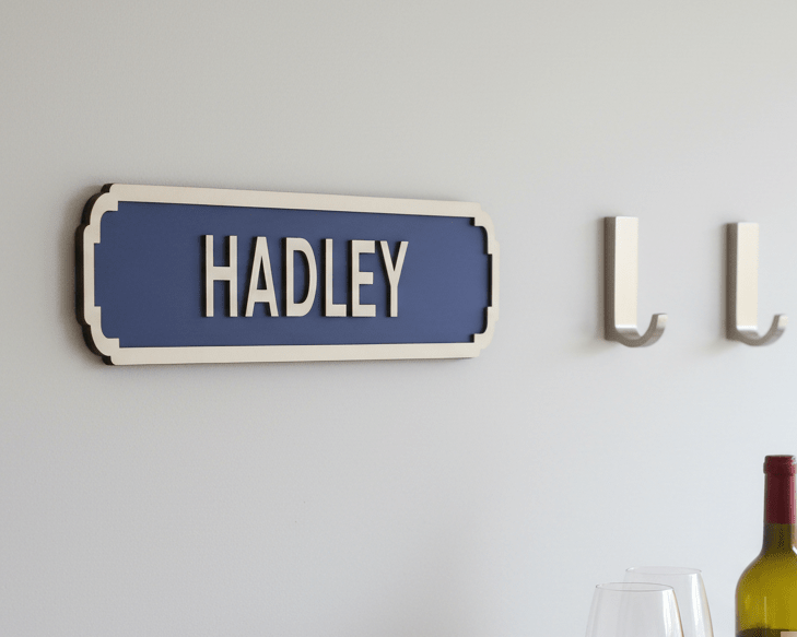 Personalised Street - Style Wall Sign in Various Colours - Mac and Lilly