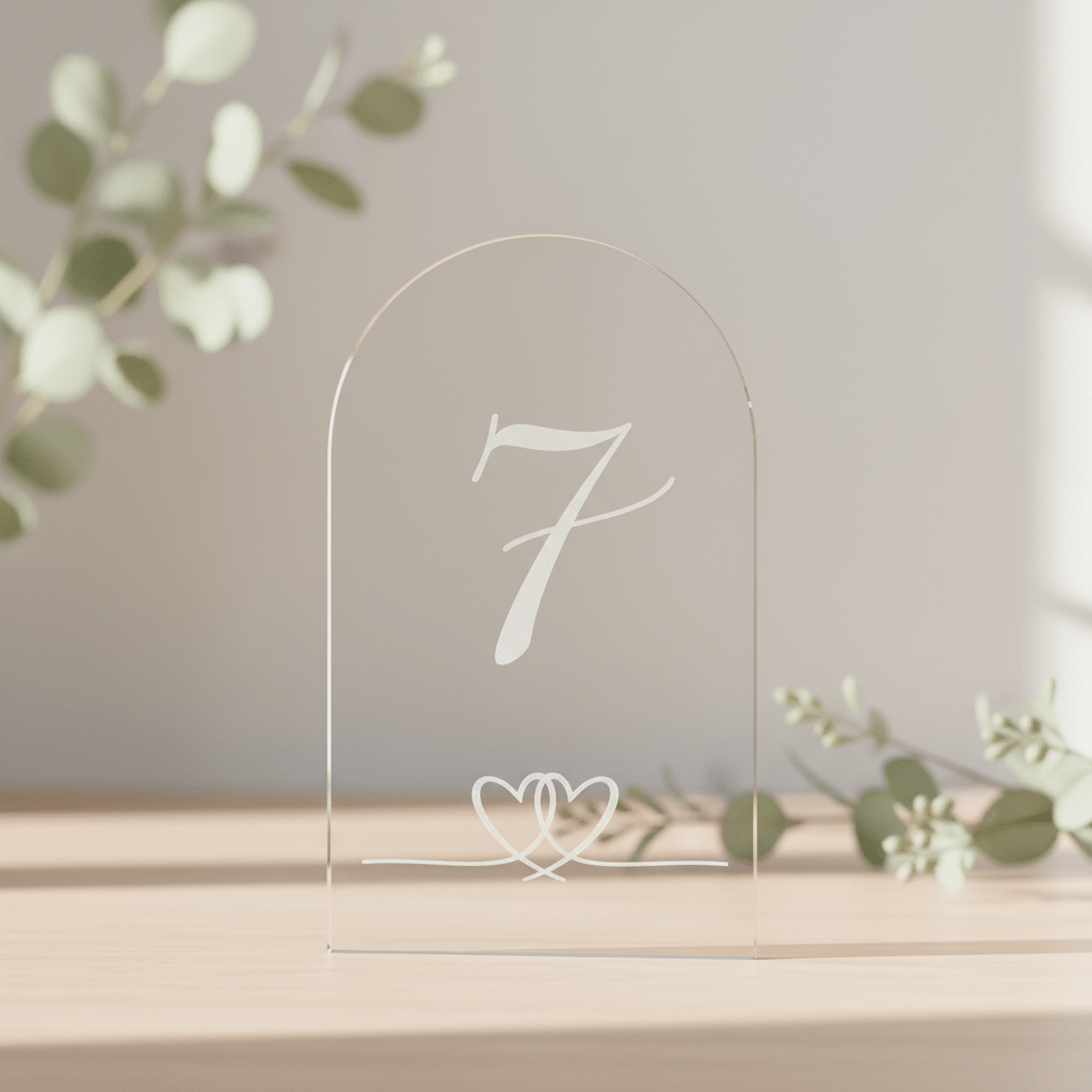 Engraved Acrylic Wedding Table Numbers - 3 Designs - Mac and Lilly