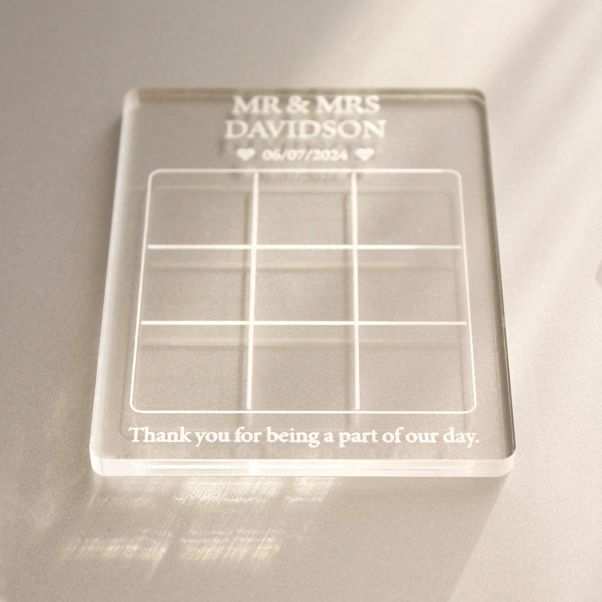 Clear Acrylic Wedding Games, Personalised Favour - Mac and Lilly