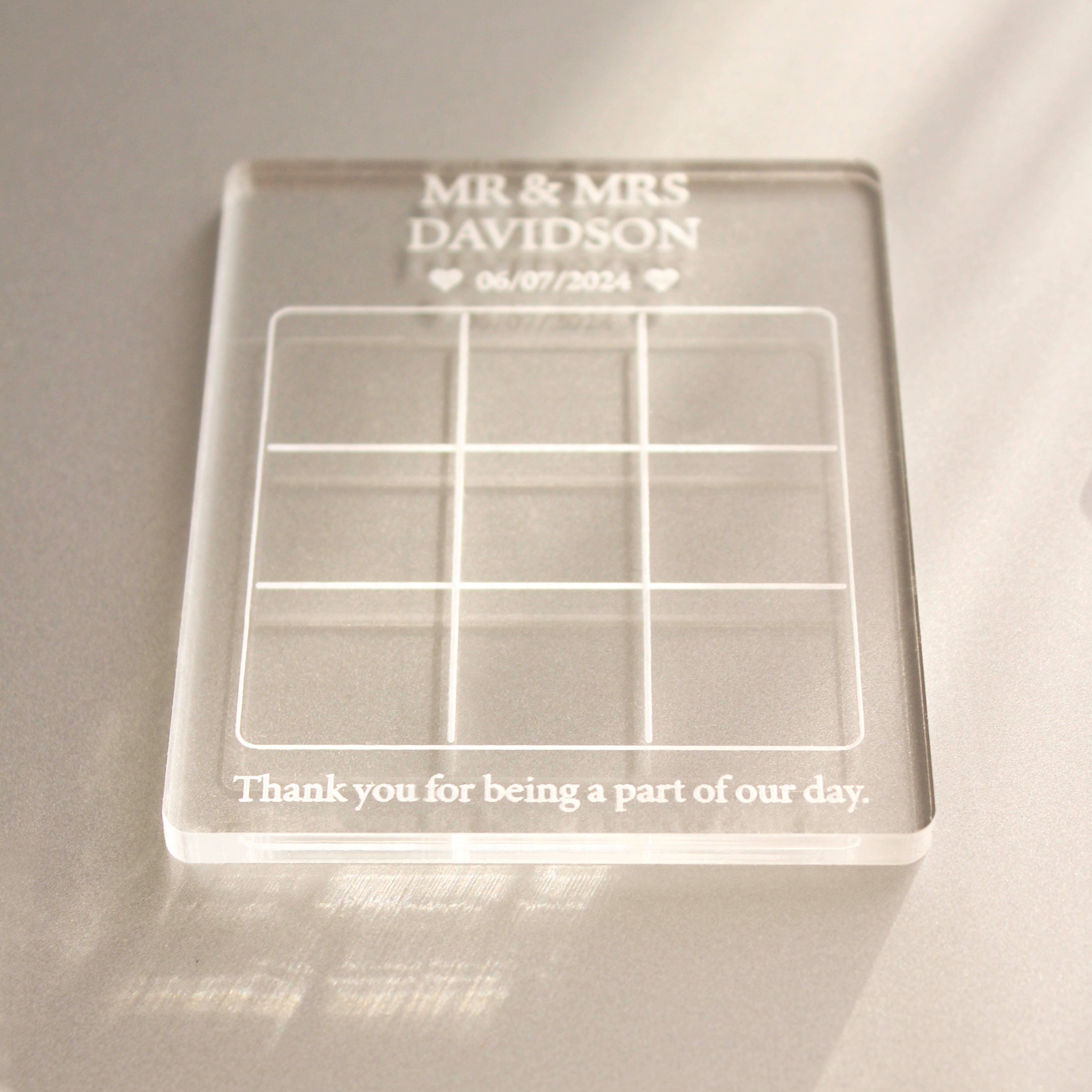Clear Acrylic Wedding Games, Personalised Favour