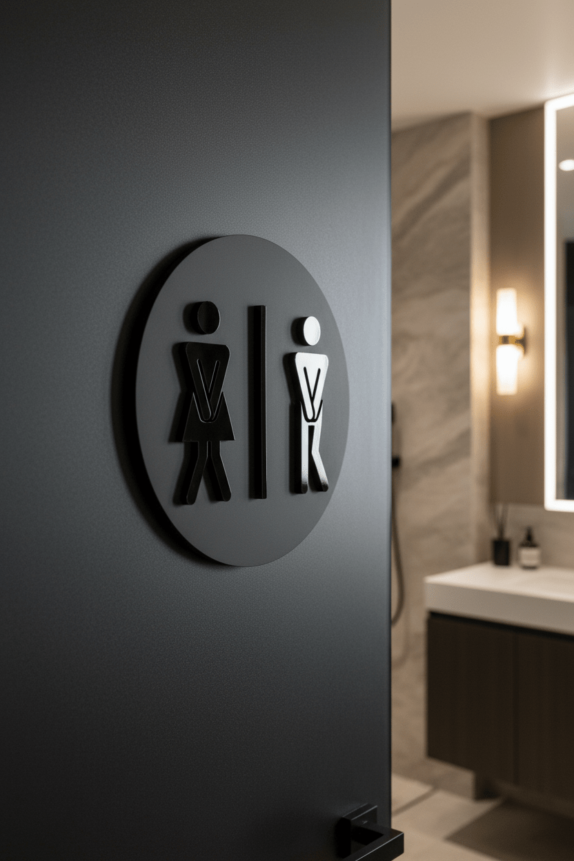 Funny Unisex Toilet Door Plaque - Available in Two Sizes - Mac and Lilly