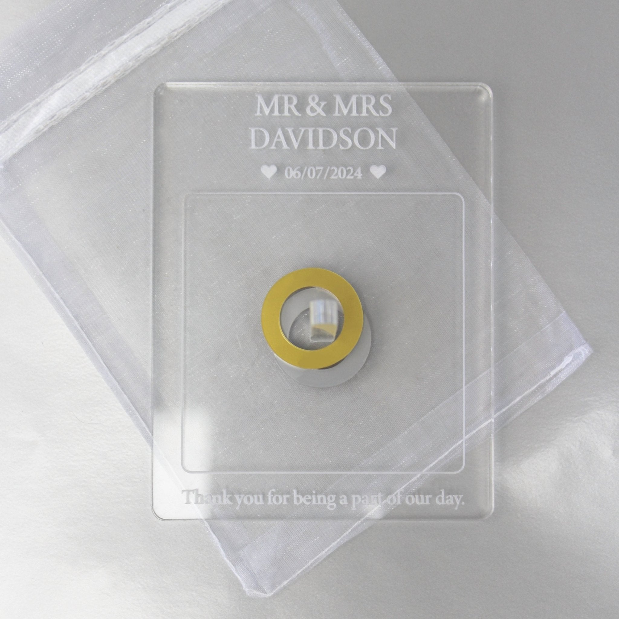Clear Acrylic Wedding Games, Personalised Favour - Mac and Lilly